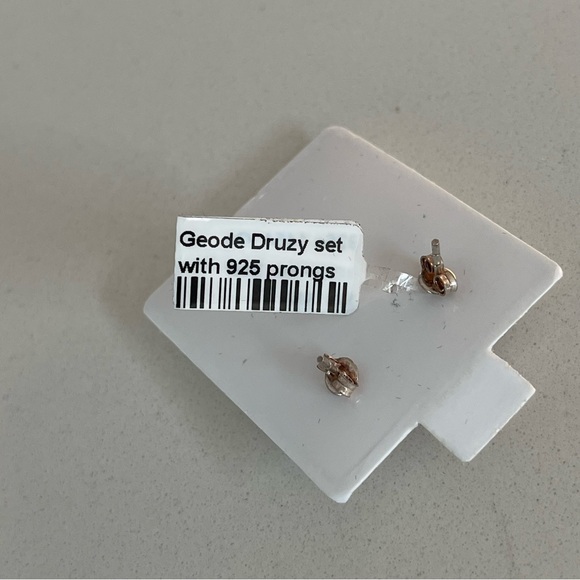 Unisex Sterling Silver 925 Geode earrings - Picture 8 of 10